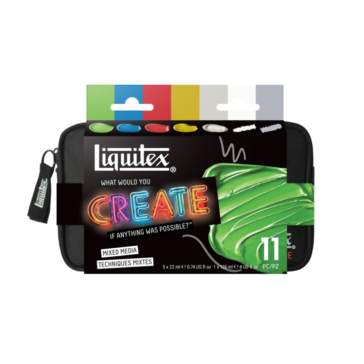 Akrylmaling Basics Mixed Media Set 5x22 ml i gruppen Kunstnermateriell / Kunstnerfarge / Akrylmaling hos Pen Store (137827)