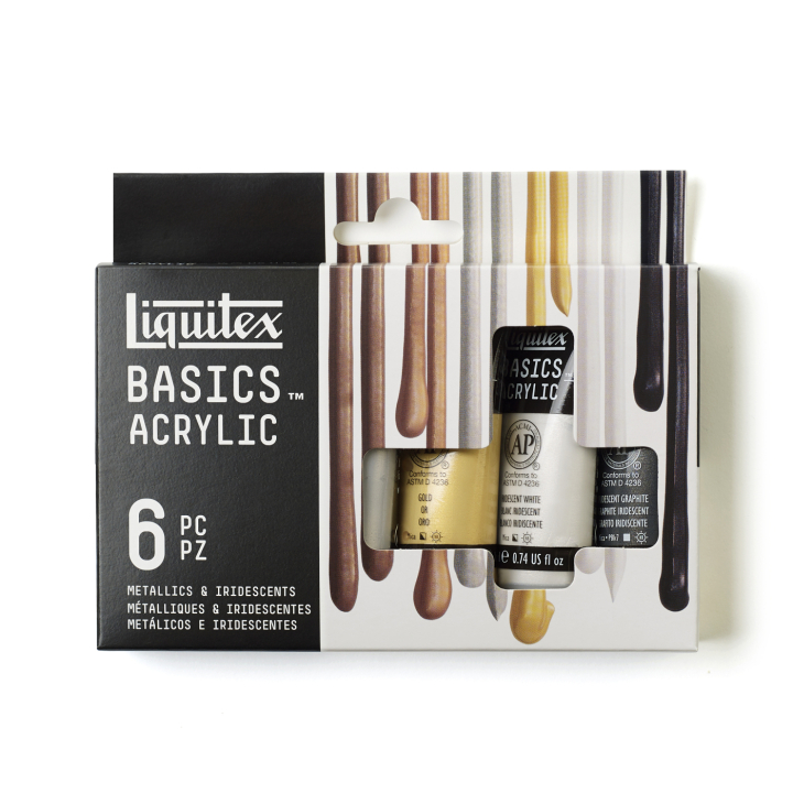 Akrylmaling Metallic & Iridescent Set Tubes 6x22 ml i gruppen Kunstnermateriell / Kunstnerfarge / Akrylmaling hos Pen Store (137840)