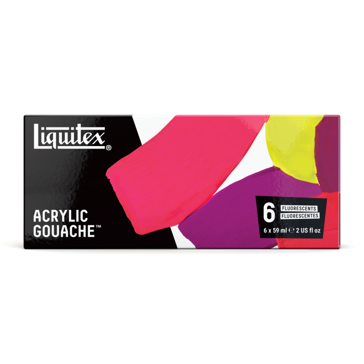 Gouachemaling Fluorescent Set 6x59 ml i gruppen Kunstnermateriell / Kunstnerfarge / Gouache hos Pen Store (137842)