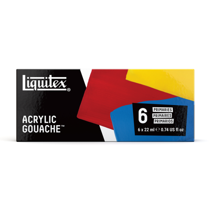Gouachemaling Primaries Set 6x22 ml i gruppen Kunstnermateriell / Kunstnerfarge / Gouache hos Pen Store (137844)
