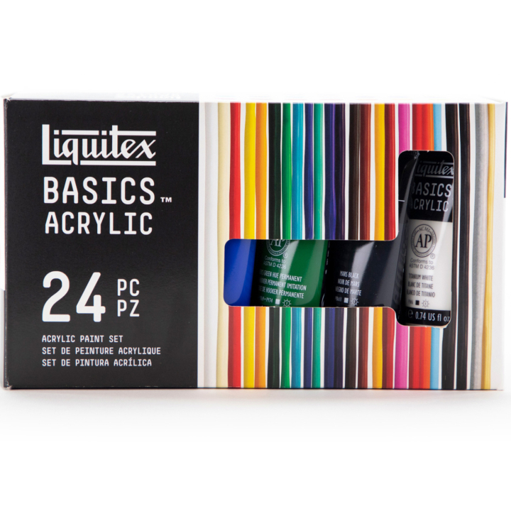 Akrylmaling Basics Set 24x22 ml i gruppen Kunstnermateriell / Kunstnerfarge / Akrylmaling hos Pen Store (137849)