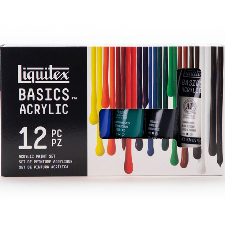 Akrylmaling Basics Set 12x22 ml i gruppen Kunstnermateriell / Kunstnerfarge / Akrylmaling hos Pen Store (137850)