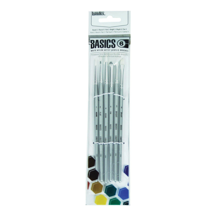 Syntetpensler Akryl Short Handle 6-pakning i gruppen Kunstnermateriell / Pensler / Syntetiske pensler hos Pen Store (137853)