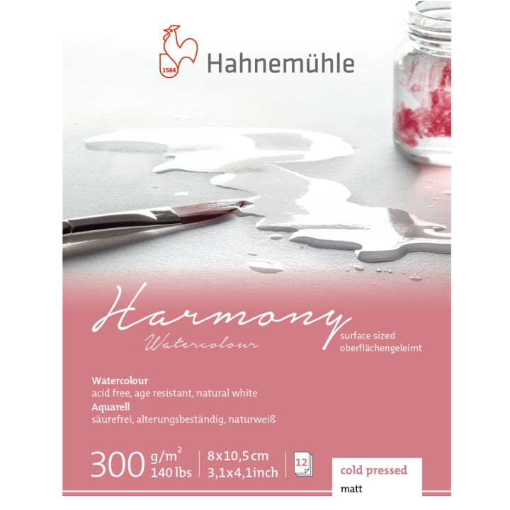 Akvarellpapir Harmony 300g 8 x 10,5 cm i gruppen  Papir & Blokk / Artistblokk / Akvarellpapir hos Pen Store (137997)