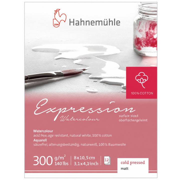 Akvarellblokk Expression 300 g Matt 8 x 10,5 cm  i gruppen  Papir & Blokk / Artistblokk / Akvarellpapir hos Pen Store (138011)