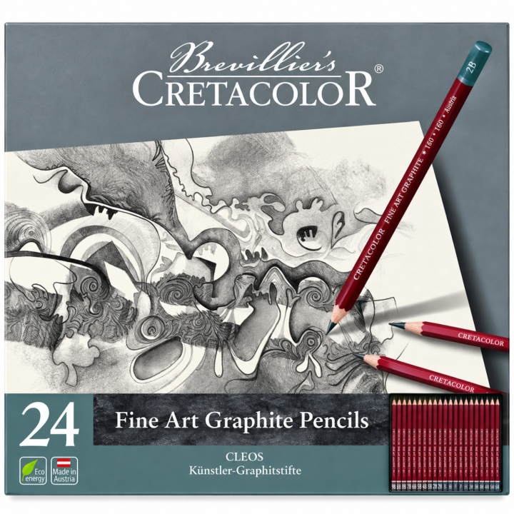 Cleos Fine Art Graphite 24-sett i gruppen Kunstnermateriell / Kritt og blyanter / Grafitt og blyant hos Pen Store (138023)