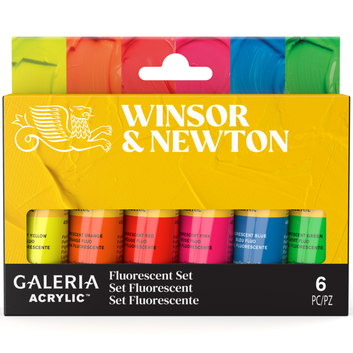 Galeria Akrylmaling 6x20ml Fluo set i gruppen Kunstnermateriell / Kunstnerfarge / Akrylmaling hos Pen Store (138042)