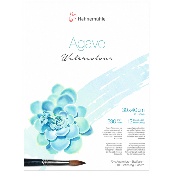 Akvarellblokk Agave 290g CP 30x40 cm i gruppen Papir & Blokk / Artistblokk / Akvarellpapir hos Pen Store (138052)