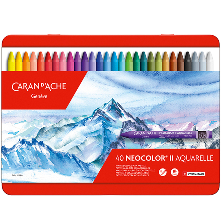 Neocolor II Aquarelle 40-set i gruppen Kunstnermateriell / Kritt og blyanter / Pastellkritt hos Pen Store (138091)