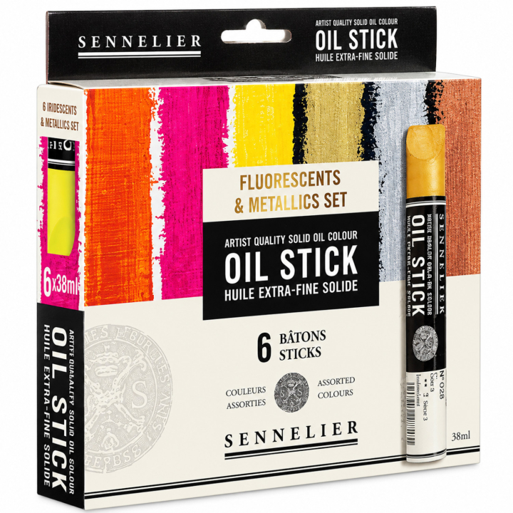 Oil Stick Flurescent & Metallics 6-sett i gruppen Kunstnermateriell / Kritt og blyanter / Oljekritt hos Pen Store (138093)
