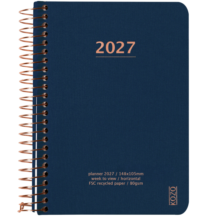 Kalender 2027 A6 Weekly Navy i gruppen Papir & Blokk / Kalendere / 12 md kalendere hos Pen Store (138269)