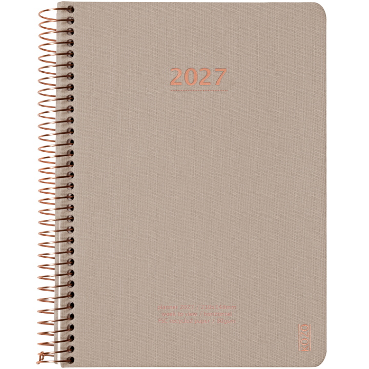 Kalender 2027 A5 Weekly Sand i gruppen  Papir & Blokk / Kalendere / 12 md kalendere hos Pen Store (138274)