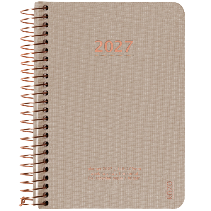 Kalender 2027 A6 Weekly Sand i gruppen Papir & Blokk / Kalendere / 12 md kalendere hos Pen Store (138275)
