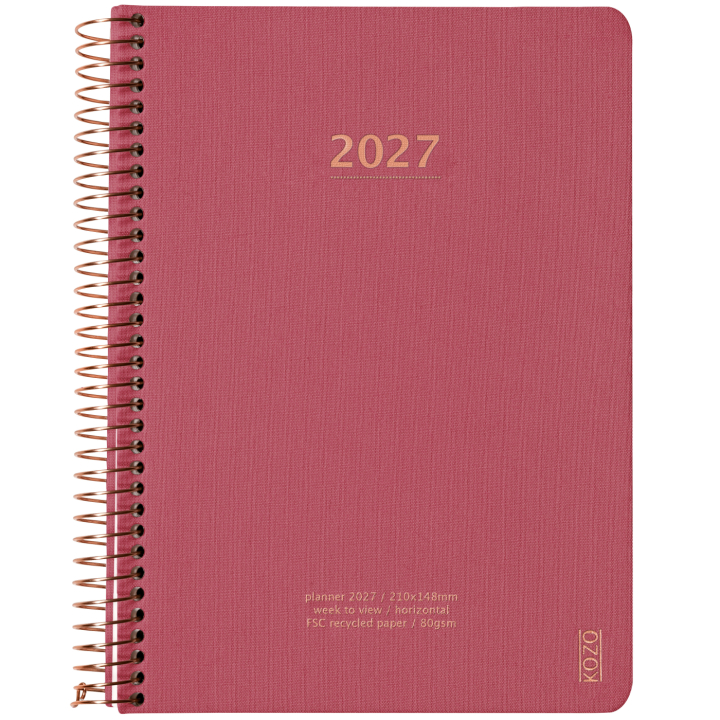Kalender 2027 A5 Weekly Guava Pink i gruppen Papir & Blokk / Kalendere / 12 md kalendere hos Pen Store (138276)