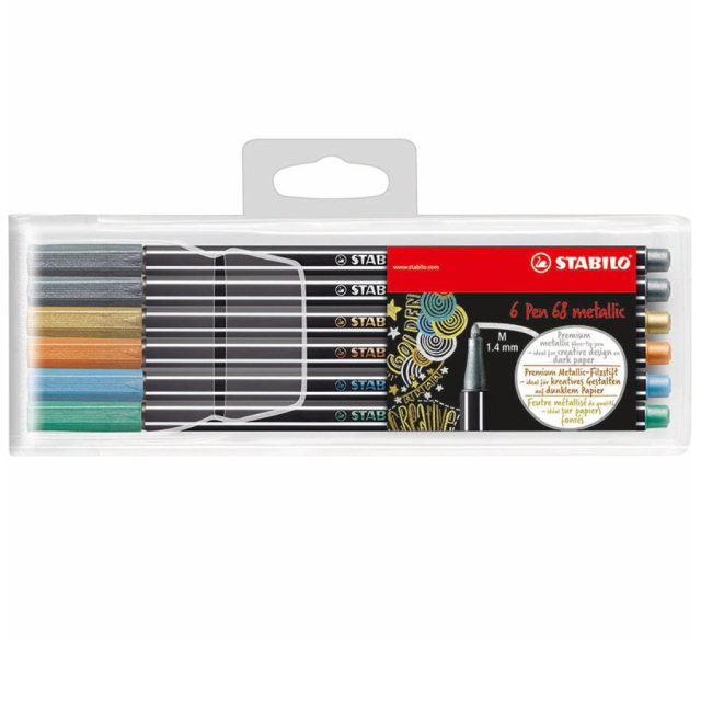 Pen 68 Metallic 6-sett