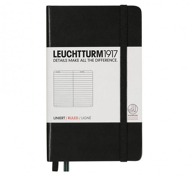Notebook A6 Pocket Linjert Black