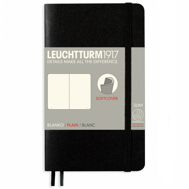 Notebook A6 Softcover Linjert Black
