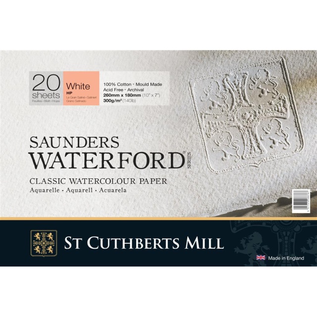 Saunders Waterford Akvarellblokk 300 g 26 x 18 cm White HP