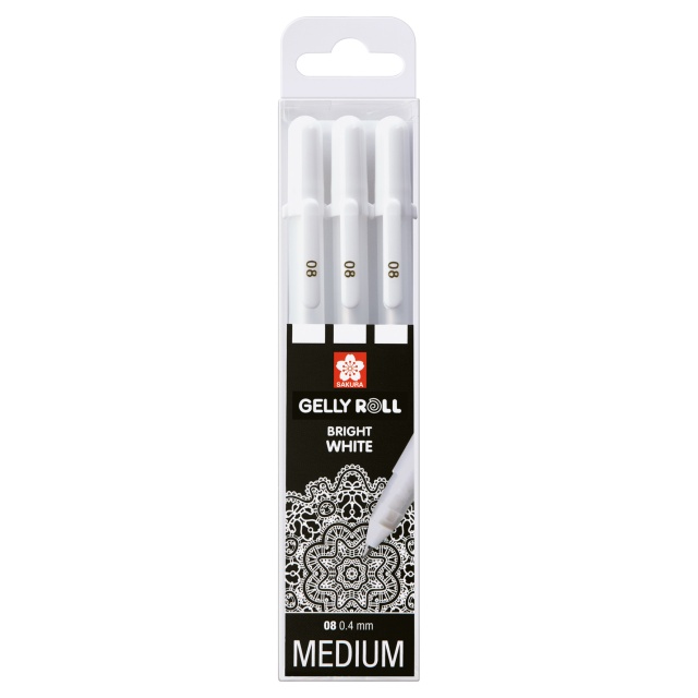 Gelly Roll Basic White 3-pakke Medium