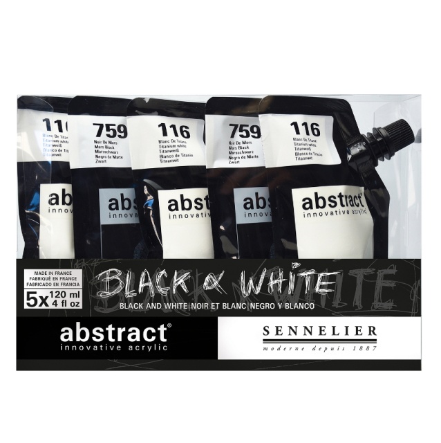 Abstract Akrylmaling Black & White