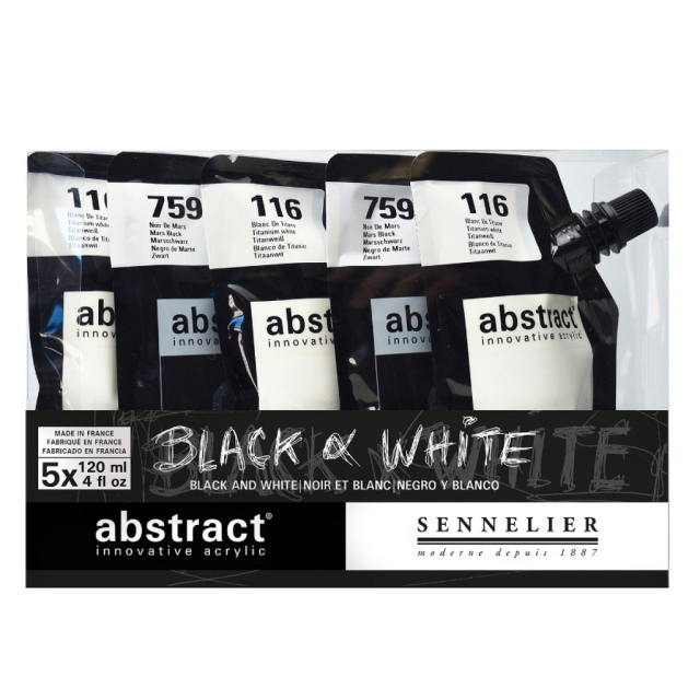 Abstract Akrylmaling Black & White