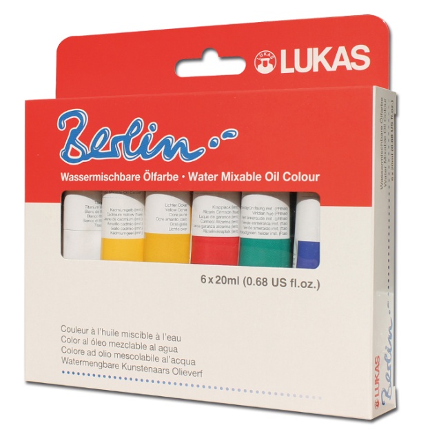 Berlin Oljemaling Vannløselig Starter 20 ml 6-set