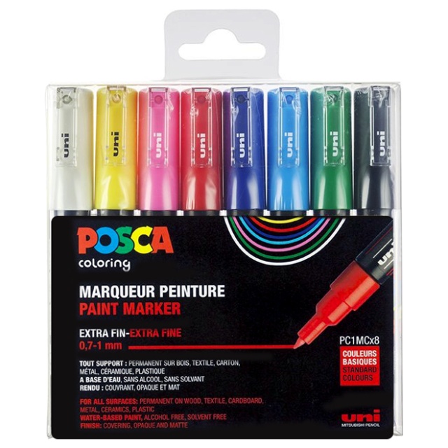 Posca PC-1M Standard Colours Set of 8