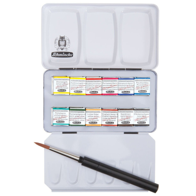 Horadam Aquarell Metal 12-set + Pensel