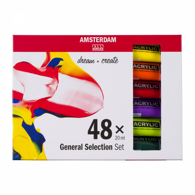 Akrylfarge Standard Set 48 x 20 ml