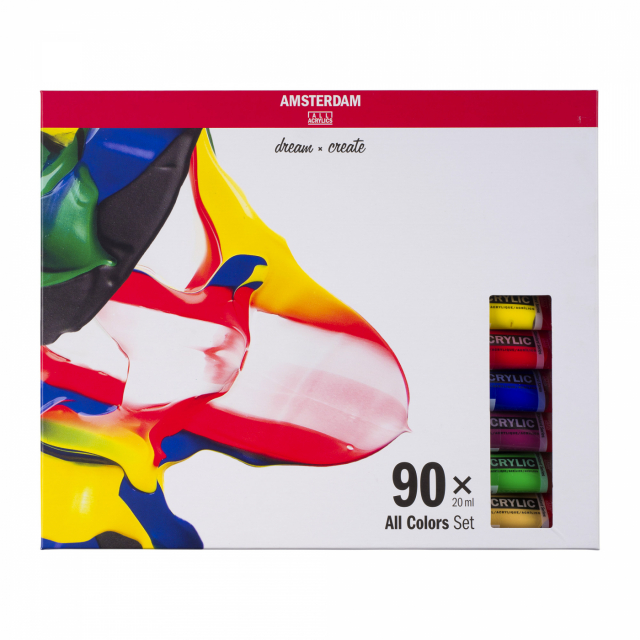 Akrylfarge Standard Set 90 x 20 ml