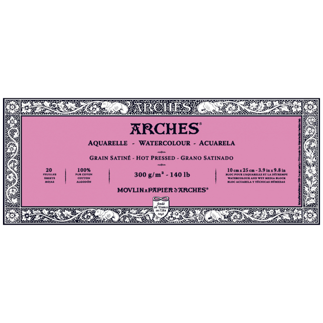 Akvarellblokk HP 300g 10x25cm