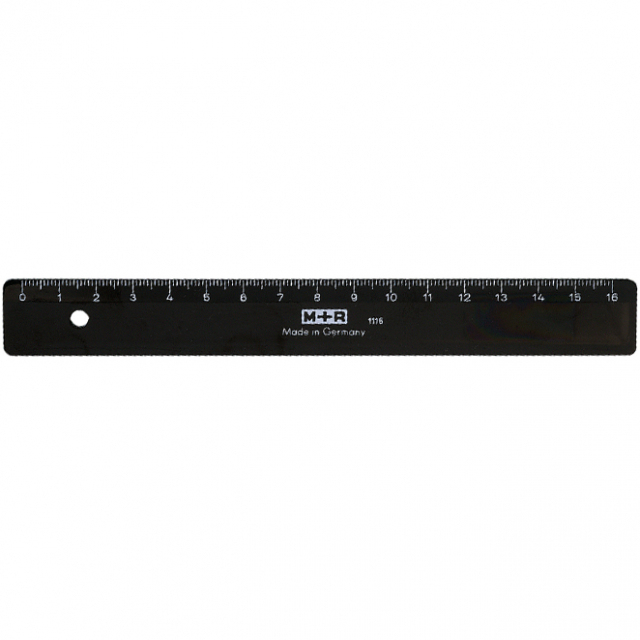 Plastlinjal Svart 16 cm