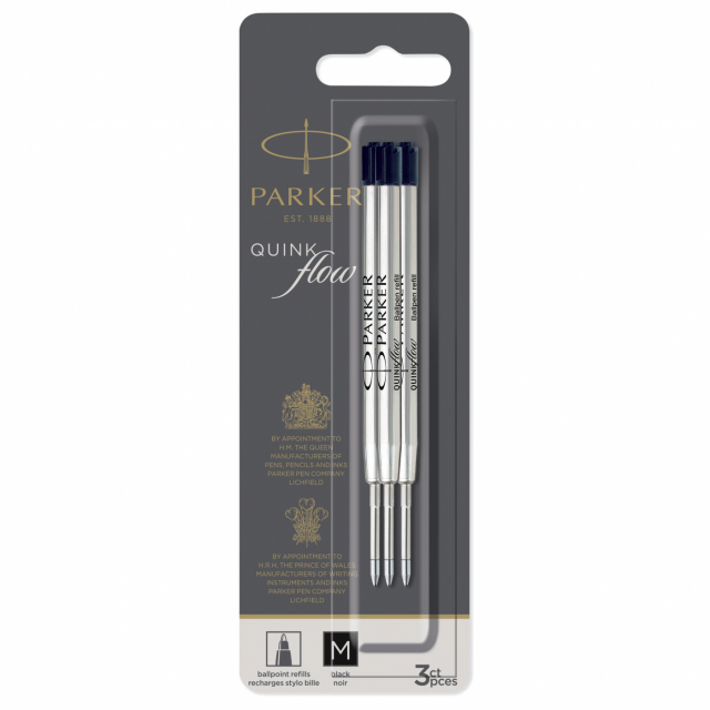 Ballpoint refill QuinkFlow 3-pakke Medium Blue i gruppen Penner / Penntilbehør / Patroner og refiller hos Pen Store (125388)