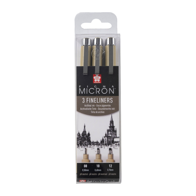 Pigma Micron Fineliner 3-sett Broad