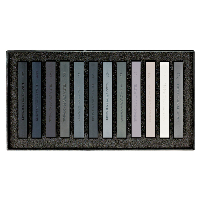 Pastellfargestifter Hard Grey Tones 12-sett