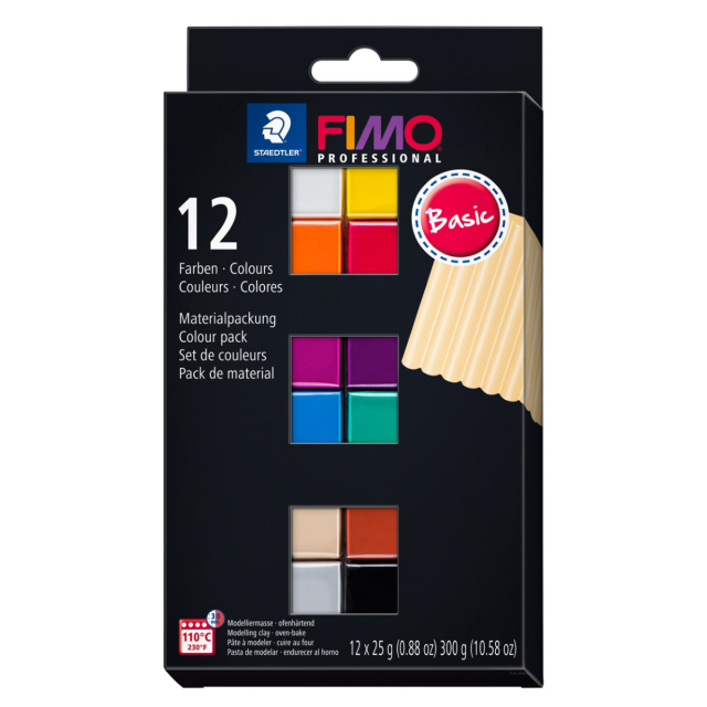 FIMO Professional Modelleringsler Basic colours 12-pack