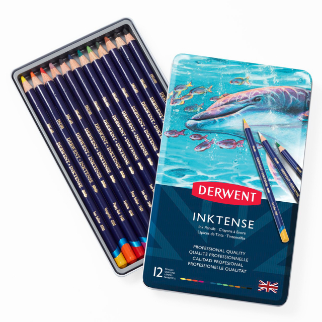 Inktense Akvarellblyanter 12-sett