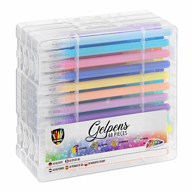 Gelpenner 48-pakke Glitter/Neon/Metallic/Pastell