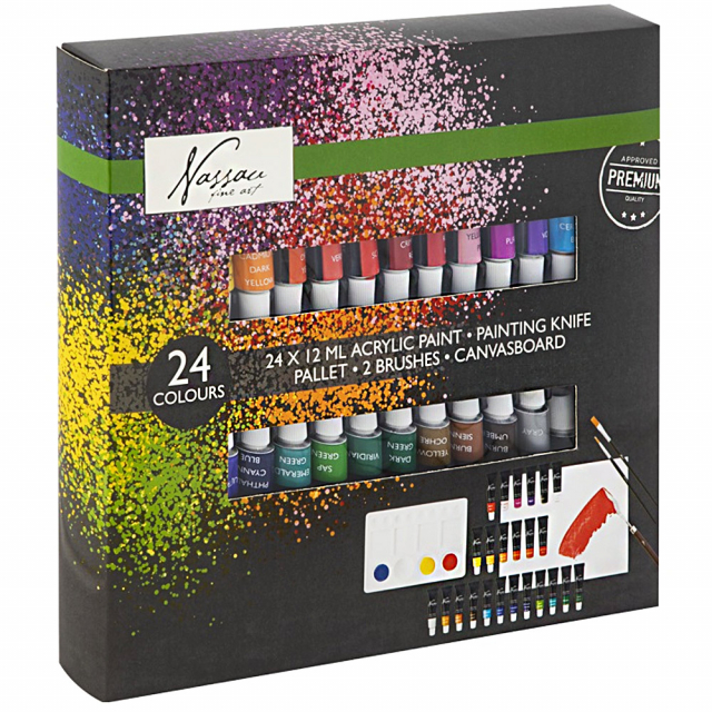 Akrylfarge 24-sett (12 ml)