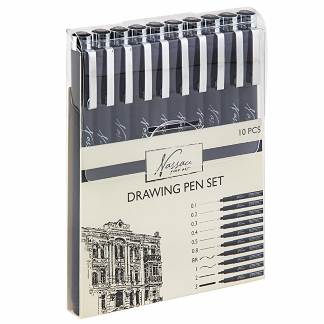 Drawing Pen Fineliners 10-sett