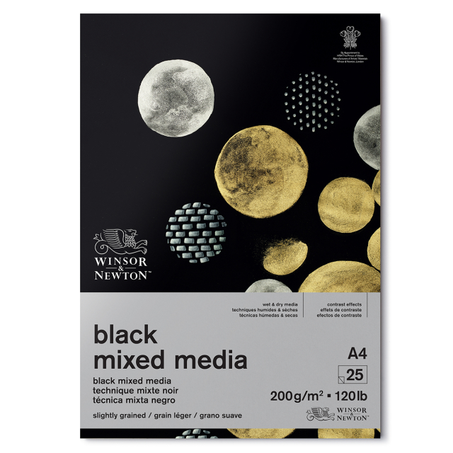 Mixed Media Black Pad A4 200g