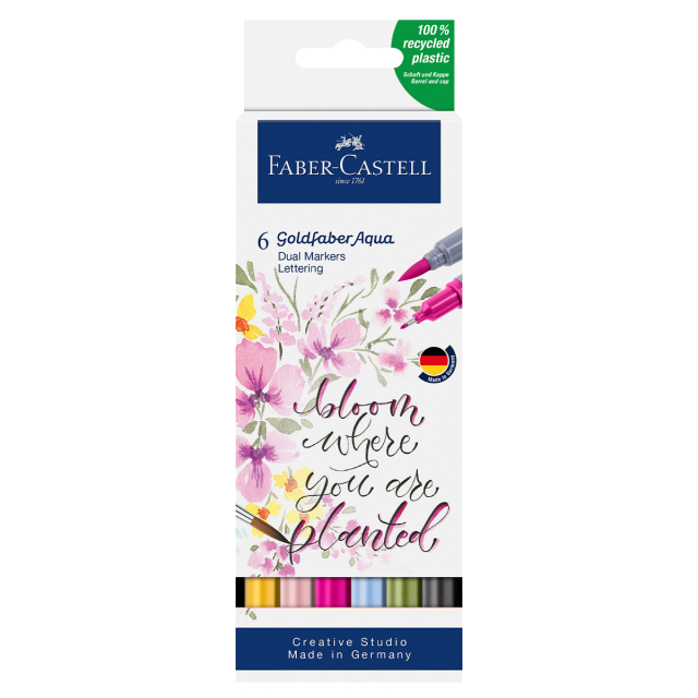 Goldfaber Aqua Dual Marker 6-sett Lettering
