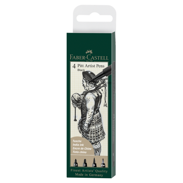 PITT Artist 4-pakning Black
