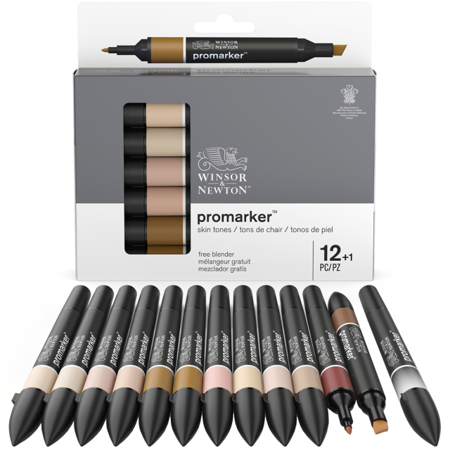 Promarker 12-sett + Blender (Skin Tones)