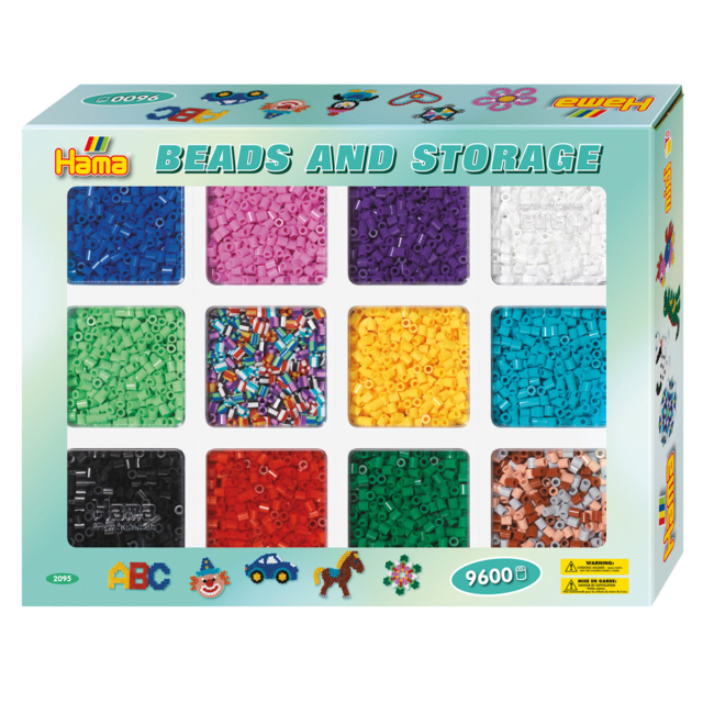 Midi Perler i oppbevaringsboks 9 600 stk