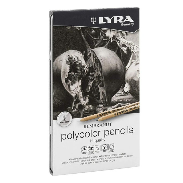Rembrandt Polycolor Gråtoner 12-set