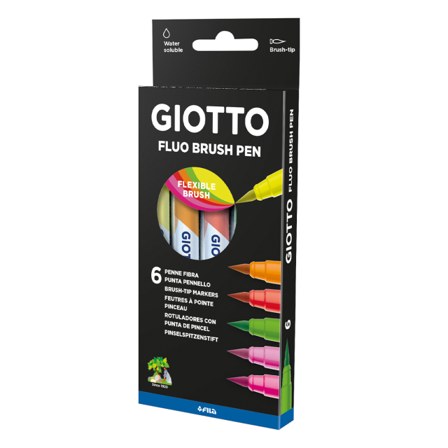 Turbo Soft Penselpenne Fluo 6-set