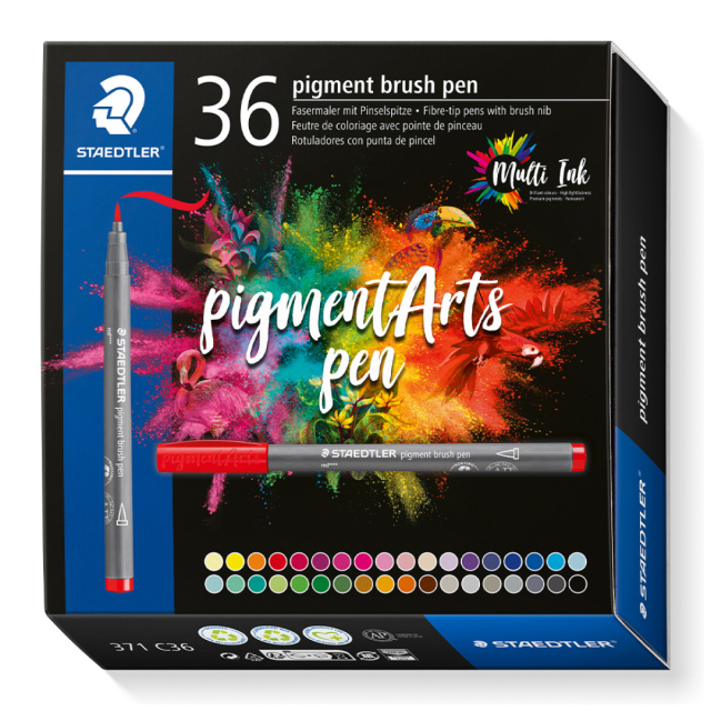 Pigment Arts Brush Pen 36-sett