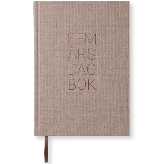 5-årsdagbog A5 Brown Oak