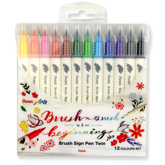 Brush Sign Pen Twin 12-pakke